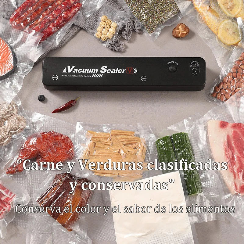 Vacuümverpakkingsmachine, 220V/110V, met 10 stuks, gratis vacuümzakken, zwarte vacuümsealer voor thuisgebruik