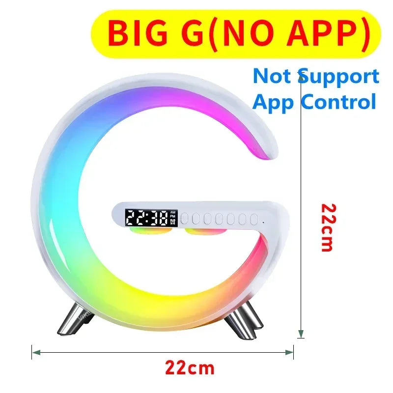 LED Smart Wake Up Light RGB Night Light with All-in-One Draadloze Oplaadstandaard met Alarm, Licht met Bluetooth-luidspreker