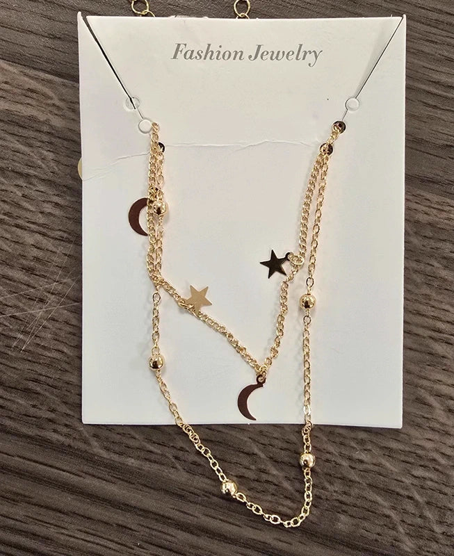 Astral Dream - Maan & Ster ketting goud