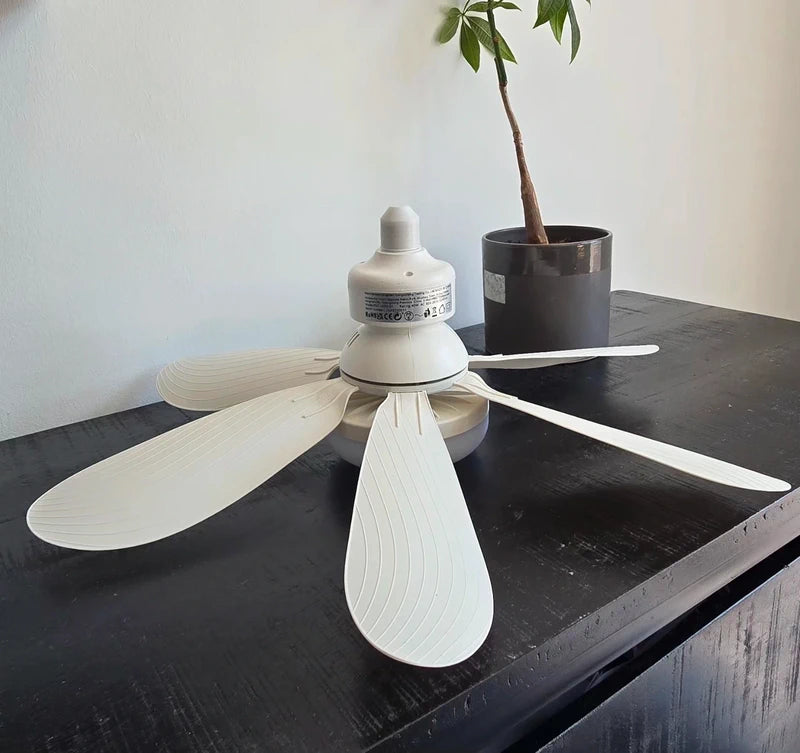 Plafondventilator E27 met LED 42 cm Wit | 3 Snelheden