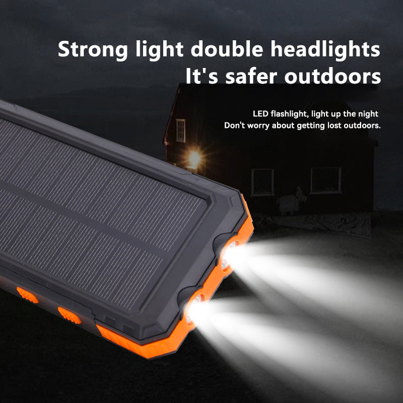 Solar Powerbank 10000mAh met Kompas | Zaklamp & SOS | Waterdicht