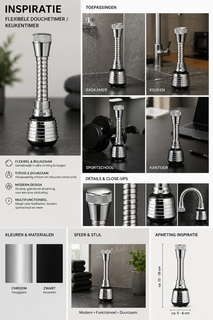 TitanTwist Chrome- Universele 360° Kraanverlenger