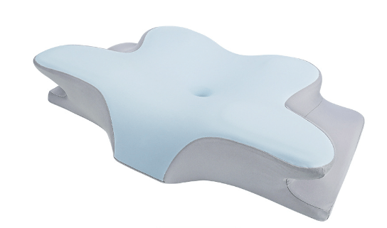 OrthoVorm Relax nekkussen lichtblauw – ergonomische vorm detail