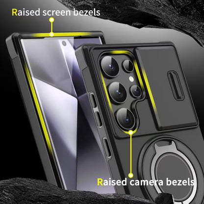 Samsung Telefoonhoesje met Magnetische Autohouder – Schokbestendig Hard PC Hoesje met Lensbescherming