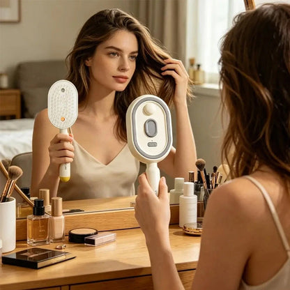 Elektrische Stoom Haarborstel – Ionische Stijlkam met Mistfunctie voor Glad & Glanzend Haar