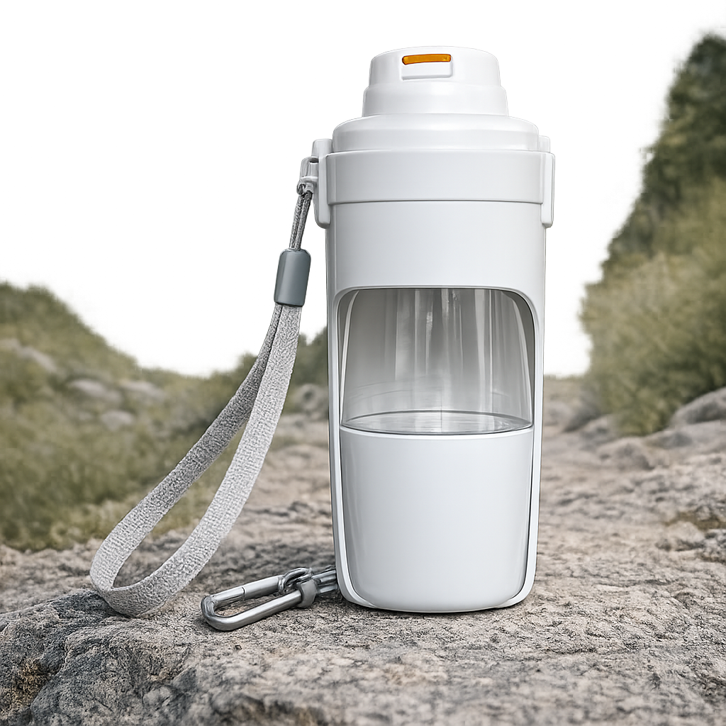 2-in-1 Draagbare Waterfles & Voerbak voor Honden - Reisset