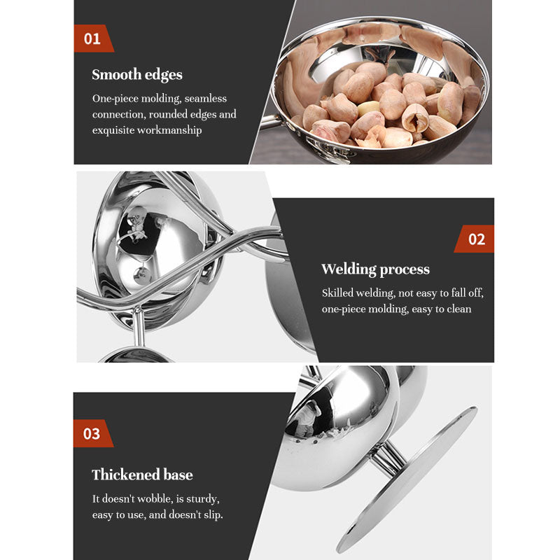 RVS Serveerschaal Set met Dipsausbakjes | 3-delig Snackservies