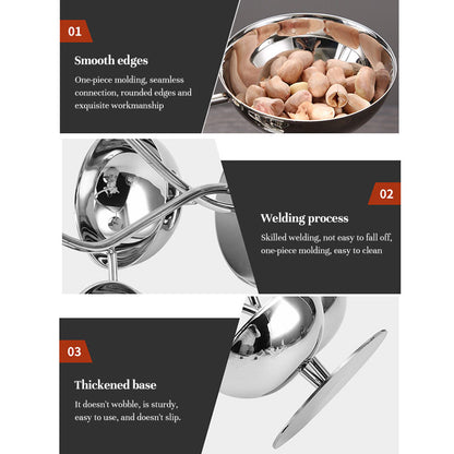 RVS Serveerschaal Set met Dipsausbakjes | 3-delig Snackservies