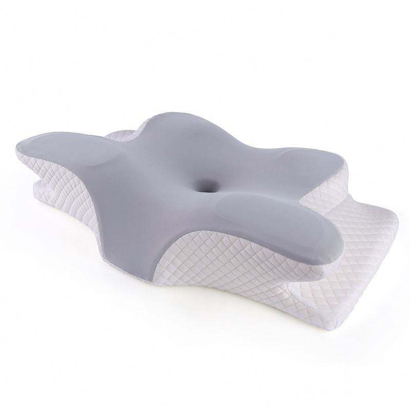 OrthoVorm Relax ergonomisch nekkussen grijs – zij-aanzicht