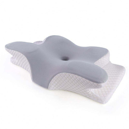 OrthoVorm Relax ergonomisch nekkussen grijs – zij-aanzicht