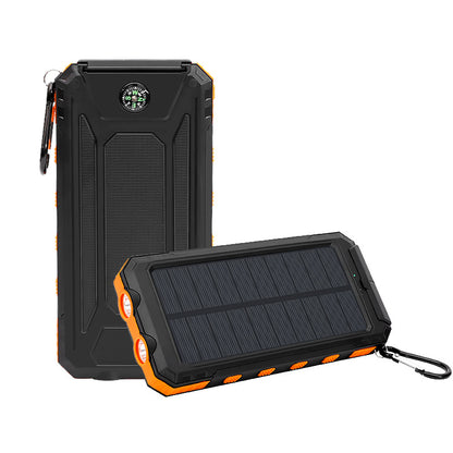 Solar Powerbank 10000mAh met Kompas | Zaklamp & SOS | Waterdicht