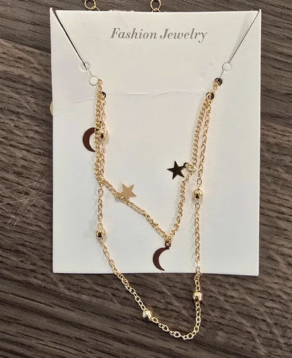 Astral Dream - Maan & Ster ketting goud