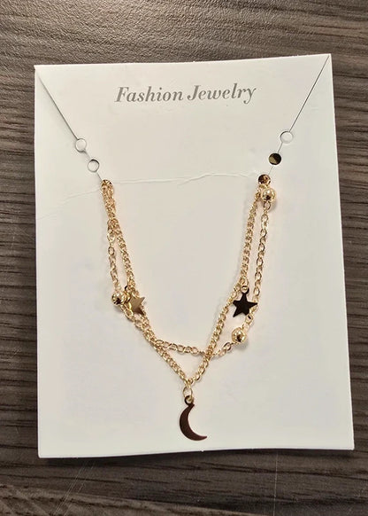 Astral Dream - Maan & Ster ketting goud
