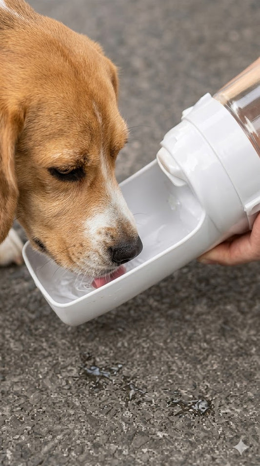 2-in-1 Draagbare Waterfles & Voerbak voor Honden - Reisset
