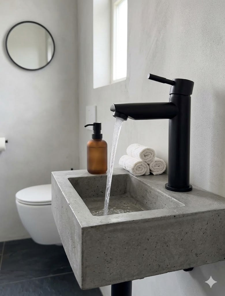 Titan Fonteinkraan Mat Zwart - Koudwaterkraan Toilet - Rechte Uitloop