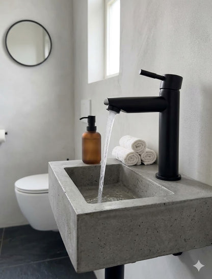 Titan Fonteinkraan Mat Zwart - Koudwaterkraan Toilet - Rechte Uitloop