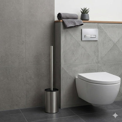 Titan Toiletborstel RVS - Modern Design met Zwarte Accent - Losstaand