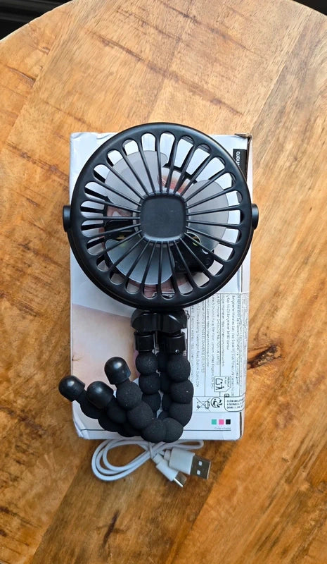 Draagbare USB Ventilator met Flexibele Pootjes - 3 Standen Koeler
