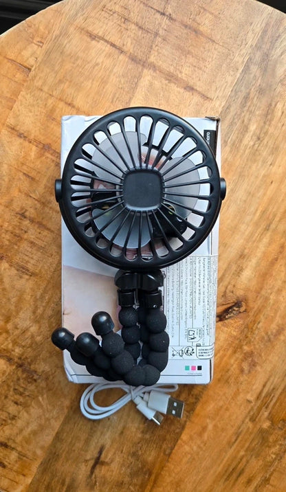 Draagbare USB Ventilator met Flexibele Pootjes - 3 Standen Koeler