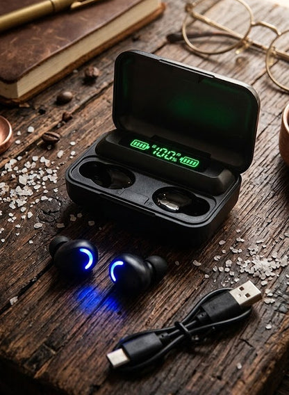 NextBazaar Oordopjes - Met LED Display & Powerbank Functie