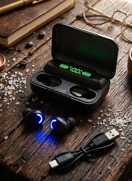 NextBazaar Oordopjes - Met LED Display & Powerbank Functie