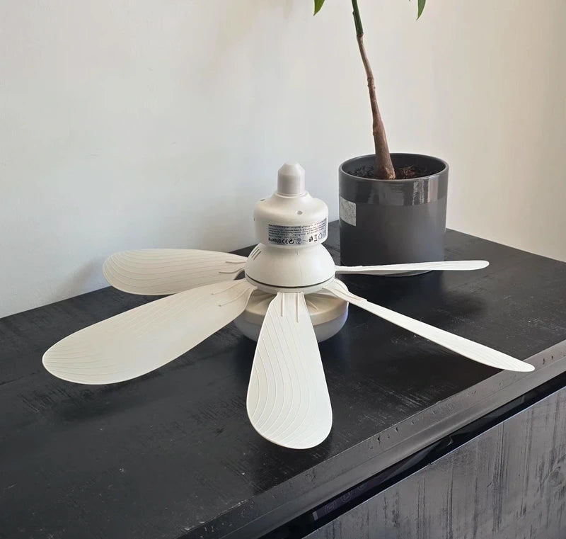Plafondventilator E27 met LED 42 cm Wit | 3 Snelheden
