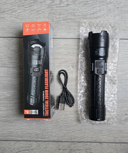 Tactische LED Zaklamp - USB Oplaadbaar - Zoomfunctie & Noodverlichting