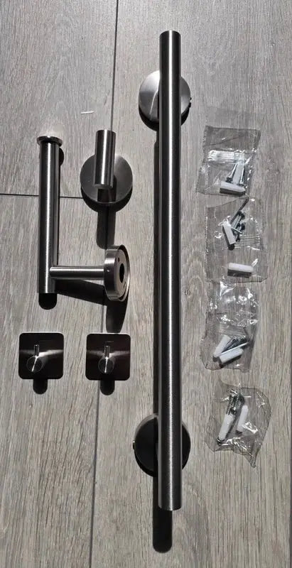 RVS badkamer accessoires mat zwart – industrieel modern design