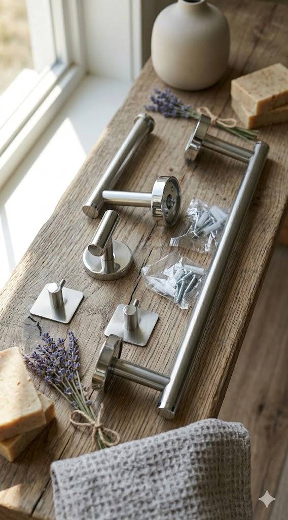 Matzwarte handdoekhouder RVS wandmontage – Titan Series NextBazaar