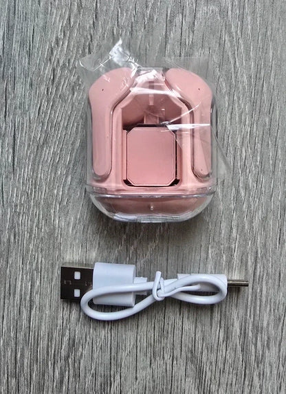 Transparante Oordopjes - Roze Bluetooth Earbuds - HiFi